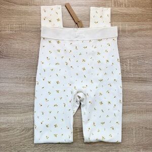 NWT SKIMS Cotton Rib Leggings Marigold Rosebud Floral Print XXS